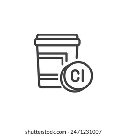 Chlorine Tablets line icon. linear style sign for mobile concept and web design. Pool Chlorine outline vector icon. Symbol, logo illustration. Vector graphics