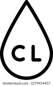 chlorine  Vector illustration on a transparent background. Premium quality symmbols. Thin line vector icons for concept and graphic design.
