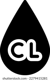chlorine Vector illustration on a transparent background. Premium quality symmbols. Glyphs vector icons for concept and graphic design.