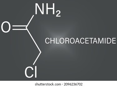 Chloroacetamide preservative molecule. Skeletal formula.