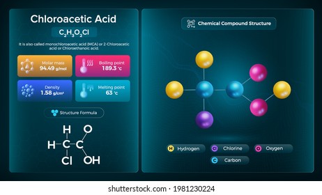 Chloroacetic Acid Properties Chemical Compound Structure Stock Vector   Chloroacetic Acid Properties Chemical Compound 260nw 1981230224 