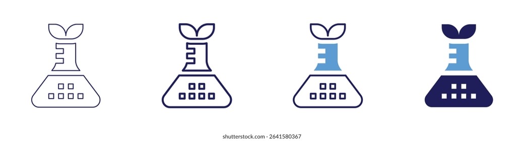 Chlorophyll pigment icon in 4 different styles. Thin Line, Line, Bold Line, Duotone. Duotone style. Editable stroke.
