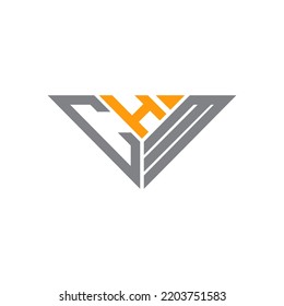 CHM letter logo creative design with vector graphic, CHM simple and modern logo in triangle shape.