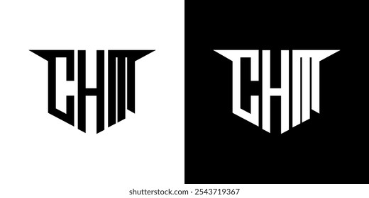 CHM letter logo design with white background in illustrator, vector logo modern alphabet font overlap style, calligraphy designs for logo, Poster, Invitation, etc.