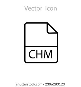 CHM text file extension icon. illustration on white background..eps