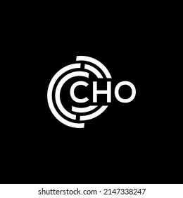 CHO letter logo design on black background. CHO creative initials letter logo concept. CHO letter design.
