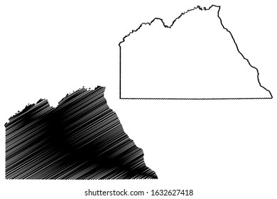 Chobe District (Districts of Botswana, Republic of Botswana) map vector illustration, scribble sketch Chobe map