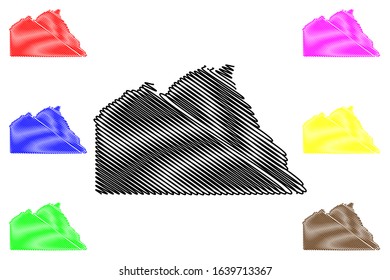 Chobe District (Districts of Botswana, Republic of Botswana) map vector illustration, scribble sketch Chobe map