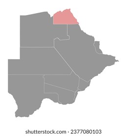 Chobe district map, administrative division of Botswana.