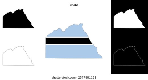 Chobe district outline map set