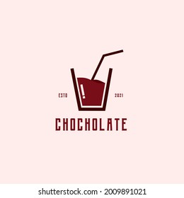 Chocholate logo design retro hipster vintage