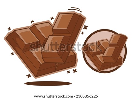 Chocholate pieces icon cartoon vector illustration