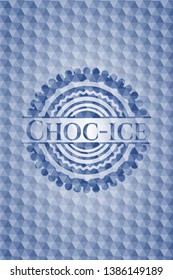 Choc-ice blue emblem with geometric pattern. Vector Illustration. Detailed.