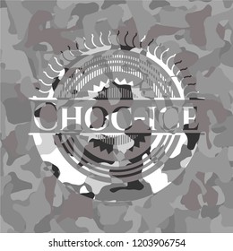 Choc-ice grey camouflage emblem