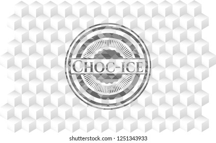Choc-ice grey emblem with cube white background