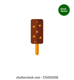 Choc-ice with nuts on stick