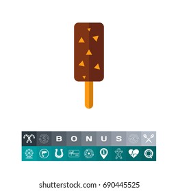 Choc-ice with nuts on stick