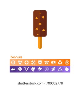 Choc-ice with nuts on stick