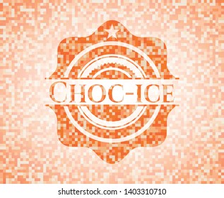 Choc-ice orange mosaic emblem. Vector Illustration. Detailed.