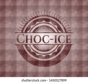 Choc-ice red geometric badge. Seamless.