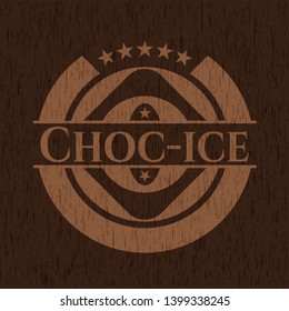 Choc-ice retro wood emblem. Vector Illustration.