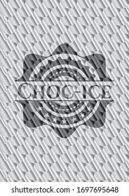 Choc-ice silver color badge or emblem. Scales pattern. Vector Illustration. Detailed.