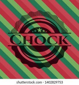 Chock christmas emblem. Vector Illustration. Detailed.