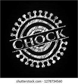 Chock written with chalkboard texture