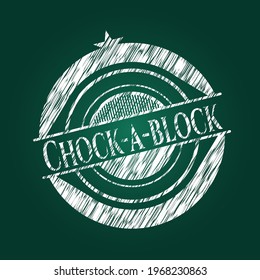 Chock-a-block chalk emblem. Vector Illustration. Detailed. 