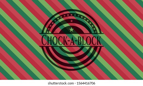 Chock-a-block christmas badge. Vector Illustration. Detailed.