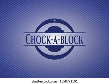 Chock-a-block with denim texture. Vector Illustration. Detailed.