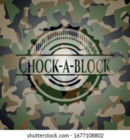 Chock-a-block on camouflage pattern. Vector Illustration. Detailed.