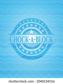 Chock-a-block water wave representation emblem. Vector Illustration. Detailed. 