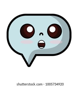 chocked chat bubble kawaii cartoon