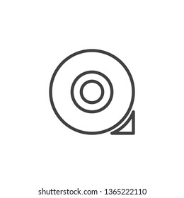 Chocked Wheel line icon. linear style sign for mobile concept and web design. Wheels must be chocked outline vector icon. Information mandatory symbol, logo illustration. Pixel perfect vector graphics svg