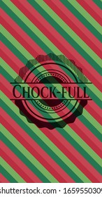 Chock-full christmas colors style badge. Vector Illustration. Detailed.