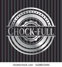 Chock-full silvery badge. Vector Illustration. Mosaic.