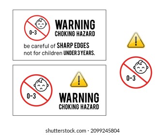 Chocking Hazard Warning Sign Vector Illustration