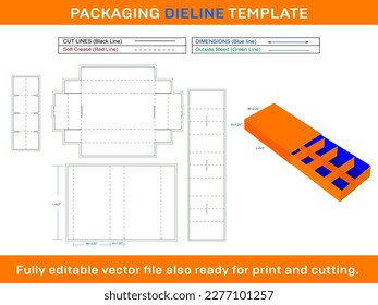 Chocklate Box Sleve Lid+Insert Dieline Template 