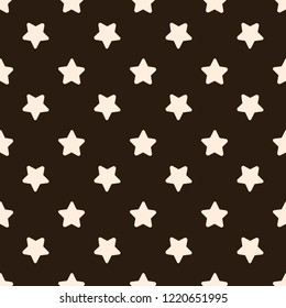 chockolate  palette cute simple stars repeating vector pattern use for textile print, party invitation,packaging,menu design,scrapbooking,template