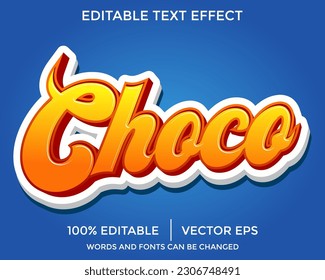 Plantilla de efecto de texto modificable de Choco 3D