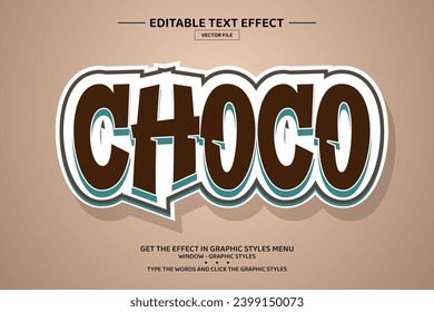 Choco 3D editable text effect template