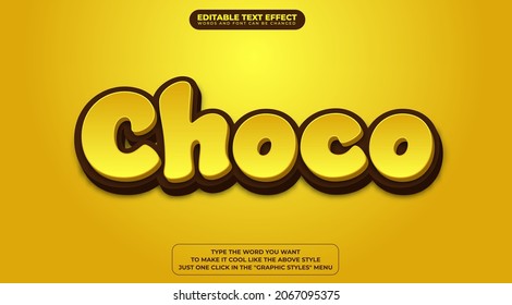 Choco 3D Text Style Effect with Editable Text