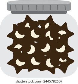 Choco almond snack ramadan and eid fitr food illustration vector
