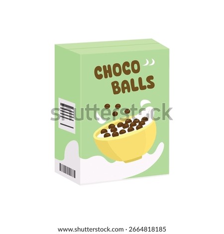 Choco ball cereal snack. Breakfast snack. A bowl of cereal. Product box design.
