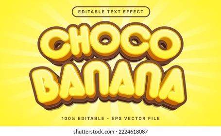 efecto de texto 3d choco banana y efecto de texto editable