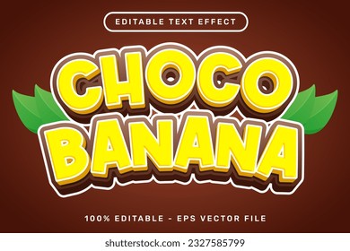 choco banana 3d text effect and editable text effect