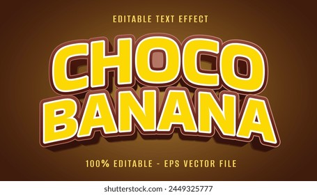 choco banana 3d text effect design	