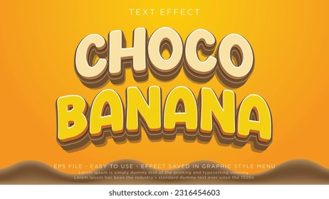 Choco banana editable text effect with 3d style	
