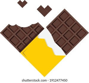 Choco bar heart shape valentines day